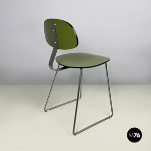 Chair in green formica and chromed metal, 1950s