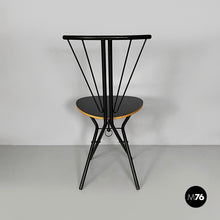 画像をギャラリービューアに読み込む, Folding chair in black wood and metal, 1980s
