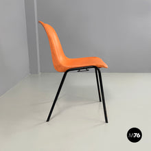 Charger l&#39;image dans la galerie, Stackable chairs in orange plastic and black metal, 2001
