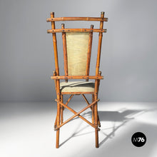 Load image into Gallery viewer, Chairs in fabric and bamboo, 1930s
