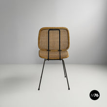 将图片加载到图库查看器，Rattan and black metal chairs, 1960s
