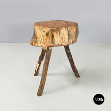 Load image into Gallery viewer, Rustic table stools in wood, 2000s
