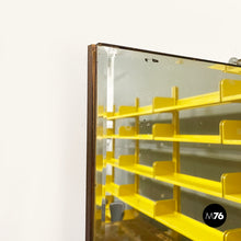 Load image into Gallery viewer, Rectangular wall mirror in wood and burnished brass, 1960s
