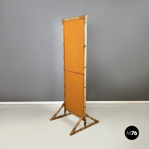 Freestanding full-lenght rattan mirror, 1960s