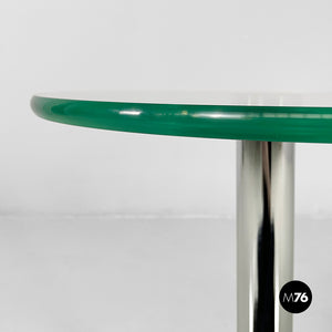 Coffee table in glass, steel and marble, 1980s