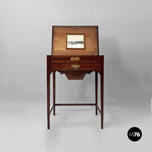 Console with mirror in wood, 1930s