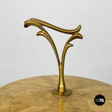 Load image into Gallery viewer, Coffee table in brass and wood with marble effect, 1960s
