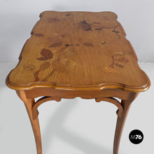 将图片加载到图库查看器，Wooden inlaid coffee table, 1910s
