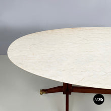 Load image into Gallery viewer, Dining table in mrble, wood and brass, 1960s
