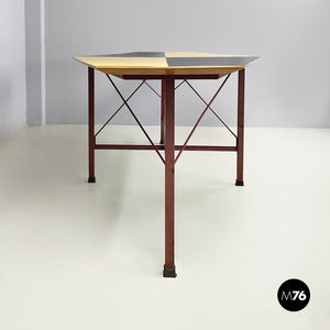 Dining table in wood, formica and iron, 1950s