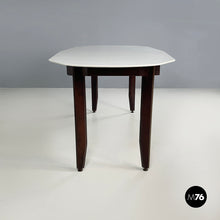 Load image into Gallery viewer, Dining table in marble, wood and bass, 1960s
