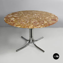 Load image into Gallery viewer, Dining table in red marble and steel, 1970s
