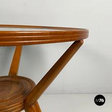 Load image into Gallery viewer, Coffe table in wood and decorated glass, 1950s
