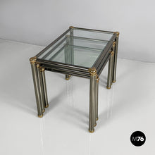 Charger l&#39;image dans la galerie, Coffe tables in metal and glass, 1980s
