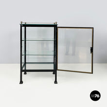 Load image into Gallery viewer, Display cabinet in glass and black metal, early 1900s
