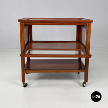 Load image into Gallery viewer, Cart with bar compartment in wood and glass, late 1800s
