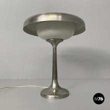 Carica l'immagine nel visualizzatore di Gallery, Table lamp in aluminum and opal glass, 1940s
