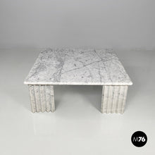Load image into Gallery viewer, Rectangular coffe table in white marble by Carlo Scarpa, 1980s
