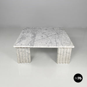 Rectangular coffe table in white marble by Carlo Scarpa, 1980s