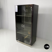 Load image into Gallery viewer, Wooden black lacquered wardrobe, 1970s
