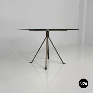 Coffee table in metal and glass Cuginetto by Enzo Mari for Driade, 1970s