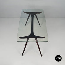 Charger l'image dans la galerie, Coffee table in wood and glass , 1950s
