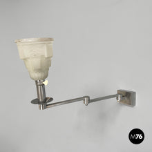 Carica l'immagine nel visualizzatore di Gallery, Wall lamps in metal and glass, 1940s
