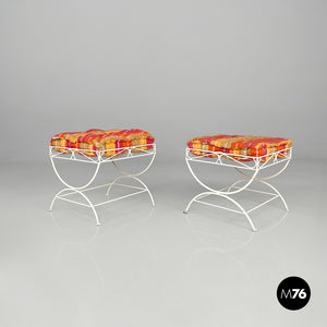 White iron stools, 1960s