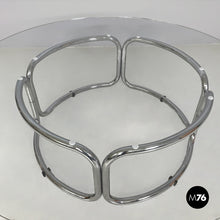 将图片加载到图库查看器，Coffee table in steel and glass, 1970s

