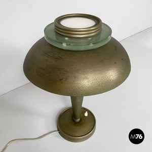 Brass and glass table lamp, 1920s