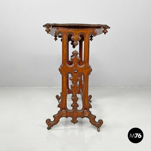 Wooden coffee table with casters, 1800s