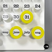 Load image into Gallery viewer, Yellow rings for the perpetual wall calendar by Ring A Date, 2020s
