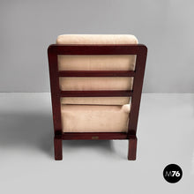 将图片加载到图库查看器，Armchair in wood and beige fabric, 1930s
