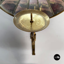 Charger l&#39;image dans la galerie, Candle holder in brass and mirror, 1950s
