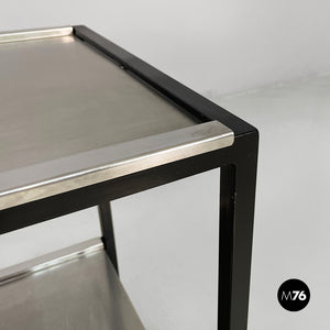 Cart in steel and black metal, 1980s