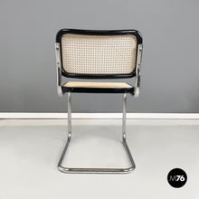 将图片加载到图库查看器，Chair in straw, black wood and steel, 1960s
