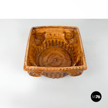 Load image into Gallery viewer, Ionic capital centerpiece in brown ceramic, 1980s
