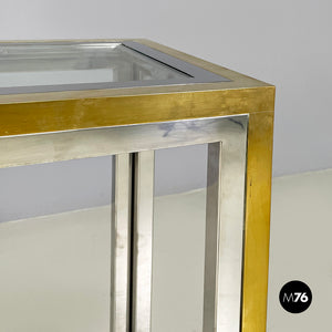 Console in glass, brass and steel by Nanda Vigo, 1970s