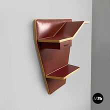 将图片加载到图库查看器，Wall console in burgundy and beige sky, 1950s
