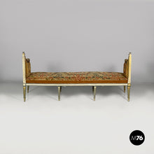 Load image into Gallery viewer, Bench in wood and fabric, 1800s
