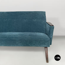 Charger l'image dans la galerie, Green velvet sofa, 1950s
