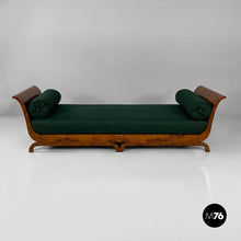 Carica l&#39;immagine nel visualizzatore di Gallery, Daybed in green fabric and wood, 1940s
