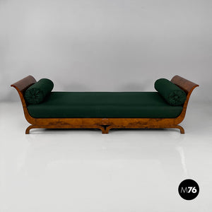 Daybed in green fabric and wood, 1940s