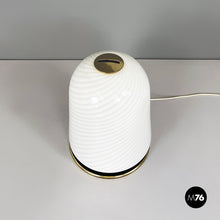Load image into Gallery viewer, Table lamp in opaline Murano glass and brass, 1970s
