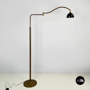 Floor lamp in brass and metal, 1940s