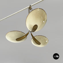 画像をギャラリービューアに読み込む, Chandelier in glass and brass, 1950s
