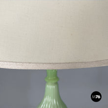 Load image into Gallery viewer, Floor lamp in fabric and green opaline glass, 1930s

