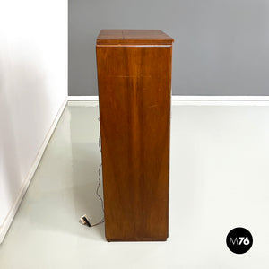 Wooden bar cabinet with lamp, 1940s