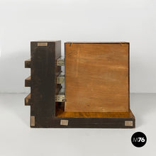Load image into Gallery viewer, Wooden and metal table clock, 1930s
