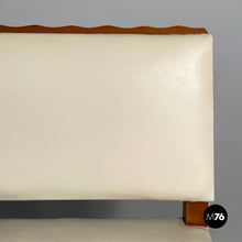 Load image into Gallery viewer, Bench in wood and white leather, 1940s
